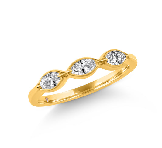 Solitta Solitta Three-Marquise Diamond Ring in 18K Gold