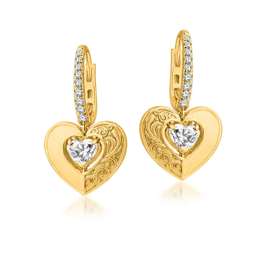 Solitta Signature Heart Diamond Earrings