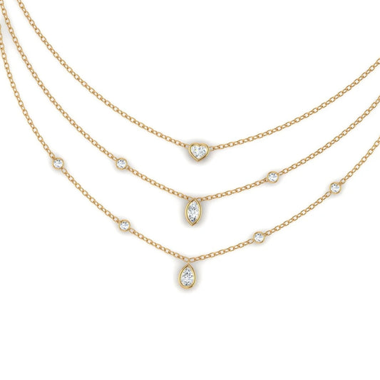Solitta Collection Three-Layer Diamond Necklace