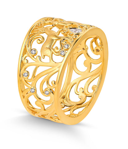 Sylvan Enchanted Stag Diamond Band Ring