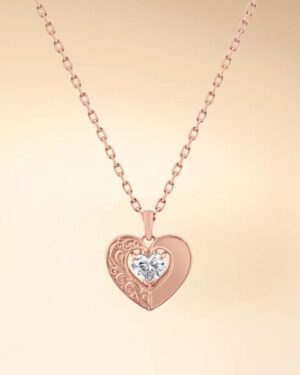 Signature Collection Heart Shape Diamond Pendant - Rose Gold